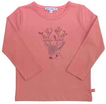 Enfant Terrible Shirt mit Hirschstickerei (dark rosé)